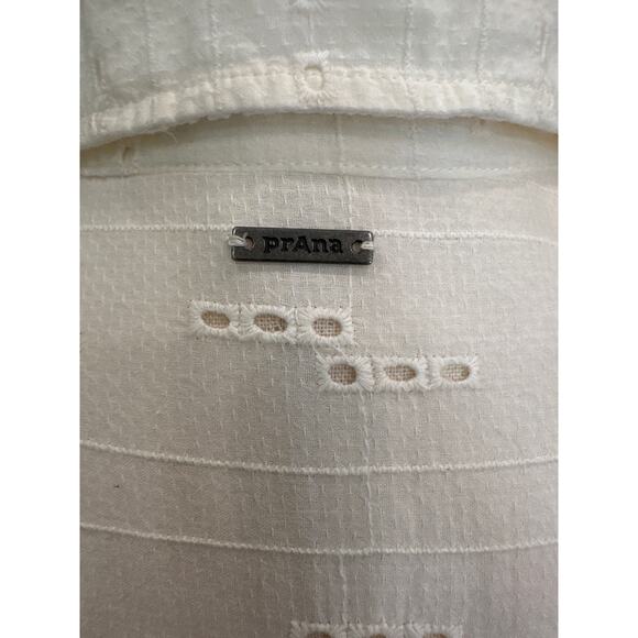 Prana Cream Ladyland Eyelet Dress Sz Medium - Picture 9 of 16